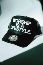"WORSHIP IS A LIFESTYLE." Trucker Hat