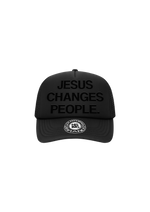 "JESUS CHANGES PEOPLE." BLK on BLK Hat