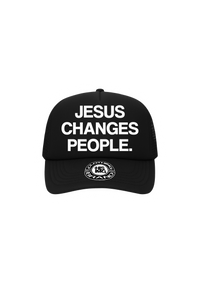 "JESUS CHANGES PEOPLE." Trucker Hat