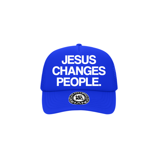 "JESUS CHANGES PEOPLE." Trucker Hat