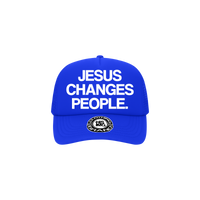 "JESUS CHANGES PEOPLE." Trucker Hat