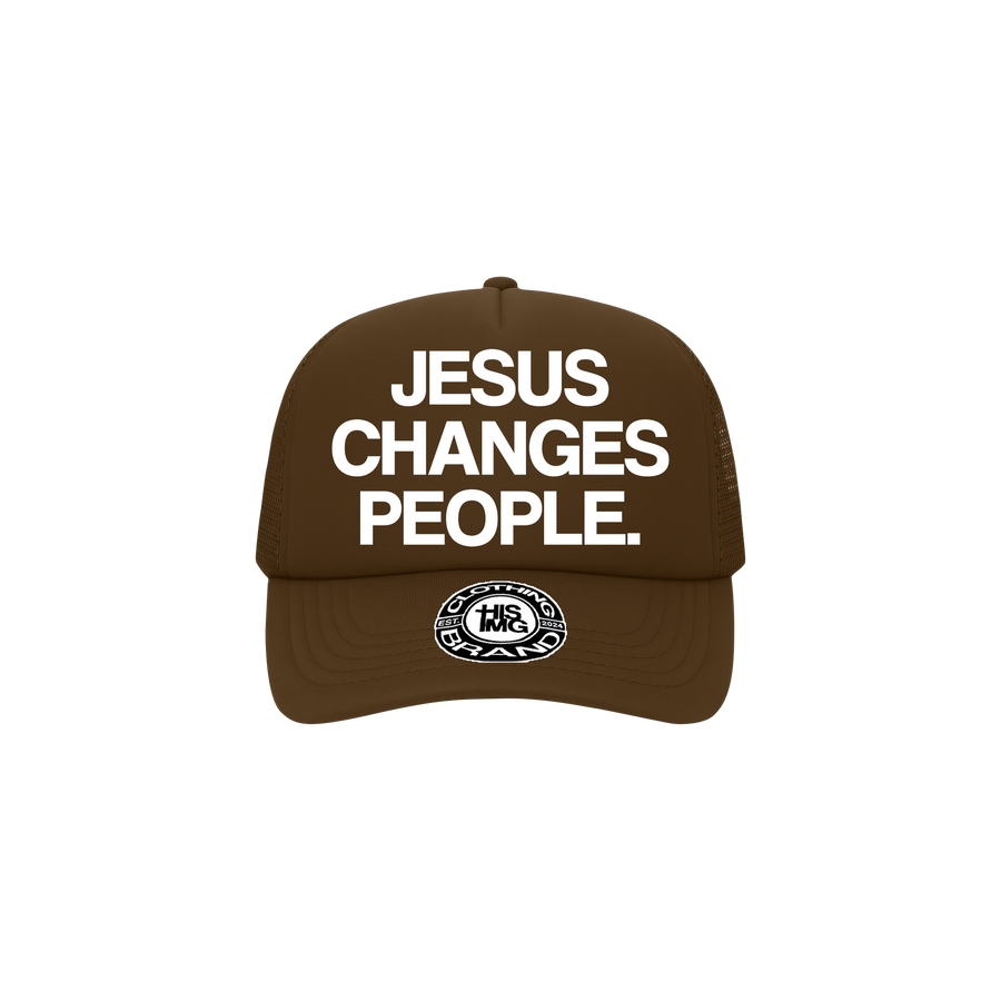 "JESUS CHANGES PEOPLE." Trucker Hat