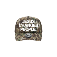 "JESUS CHANGES PEOPLE." Camo Trucker