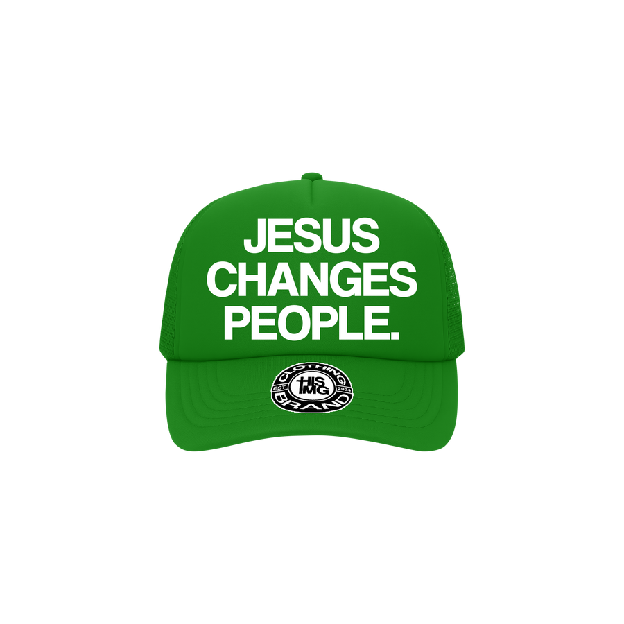 "JESUS CHANGES PEOPLE." Trucker Hat