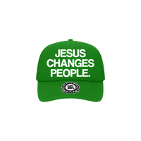 "JESUS CHANGES PEOPLE." Trucker Hat