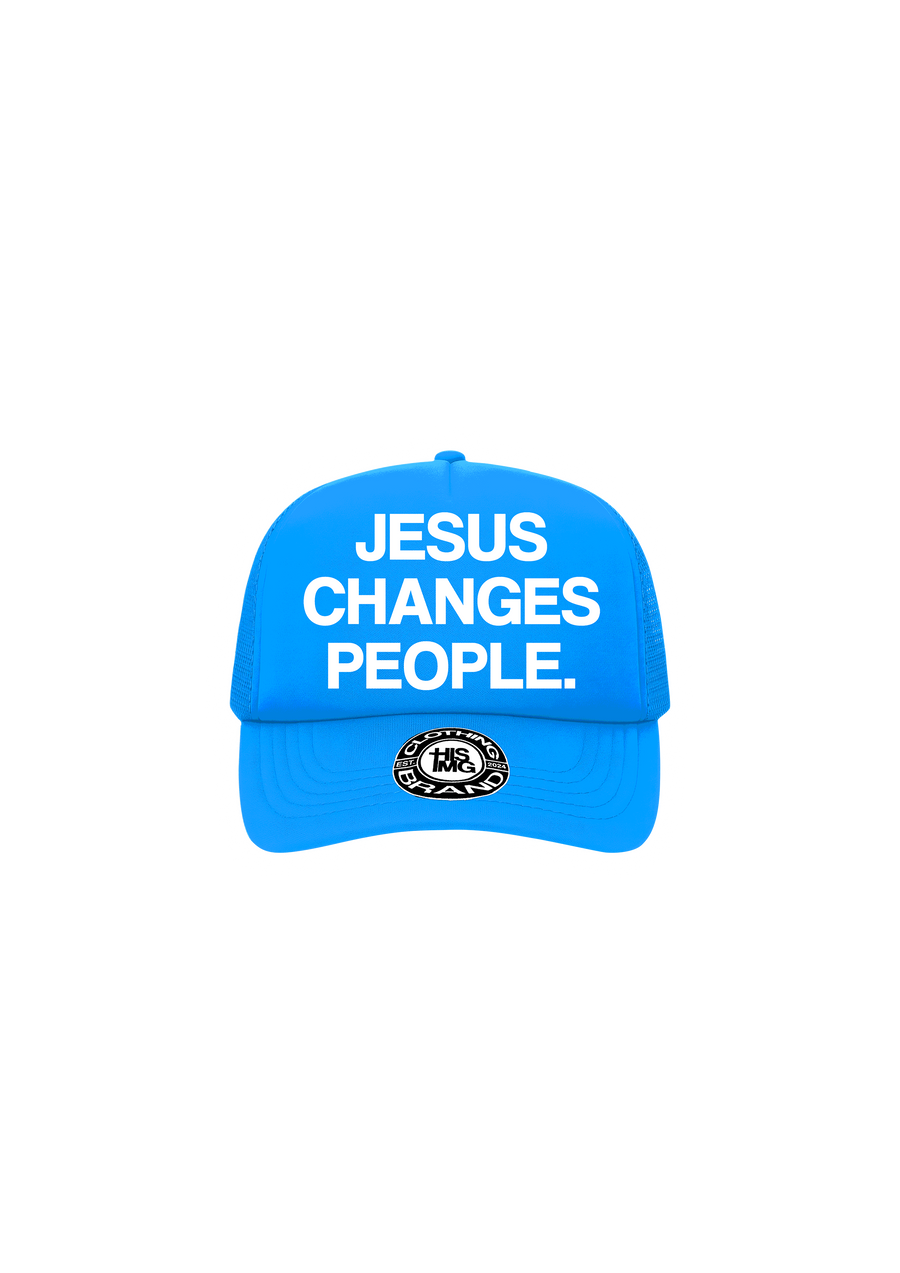 "JESUS CHANGES PEOPLE." Trucker Hat