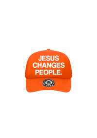 "JESUS CHANGES PEOPLE." Trucker Hat