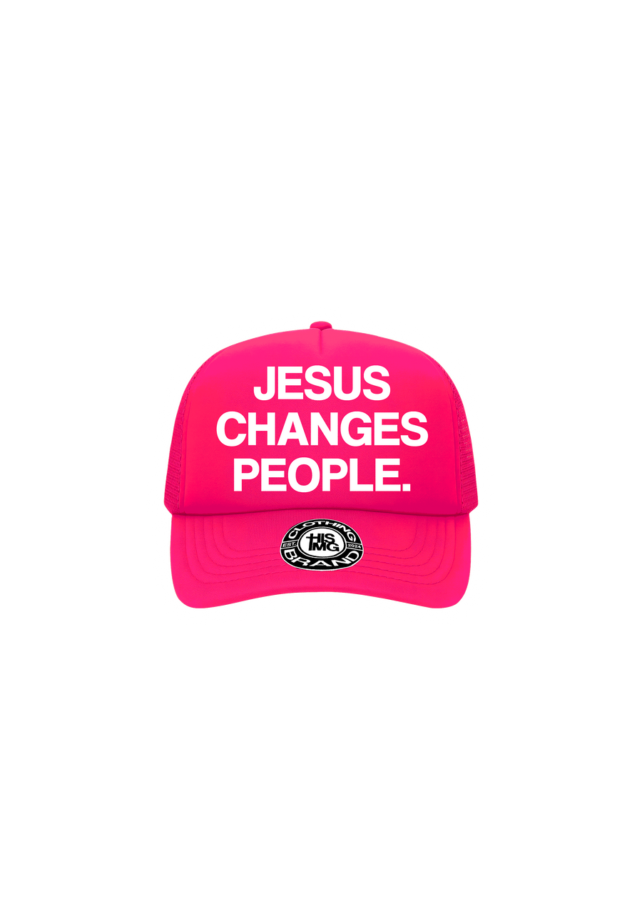 "JESUS CHANGES PEOPLE." Trucker Hat