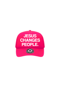 "JESUS CHANGES PEOPLE." Trucker Hat