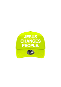 "JESUS CHANGES PEOPLE." Trucker Hat