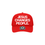 "JESUS CHANGES PEOPLE." Trucker Hat