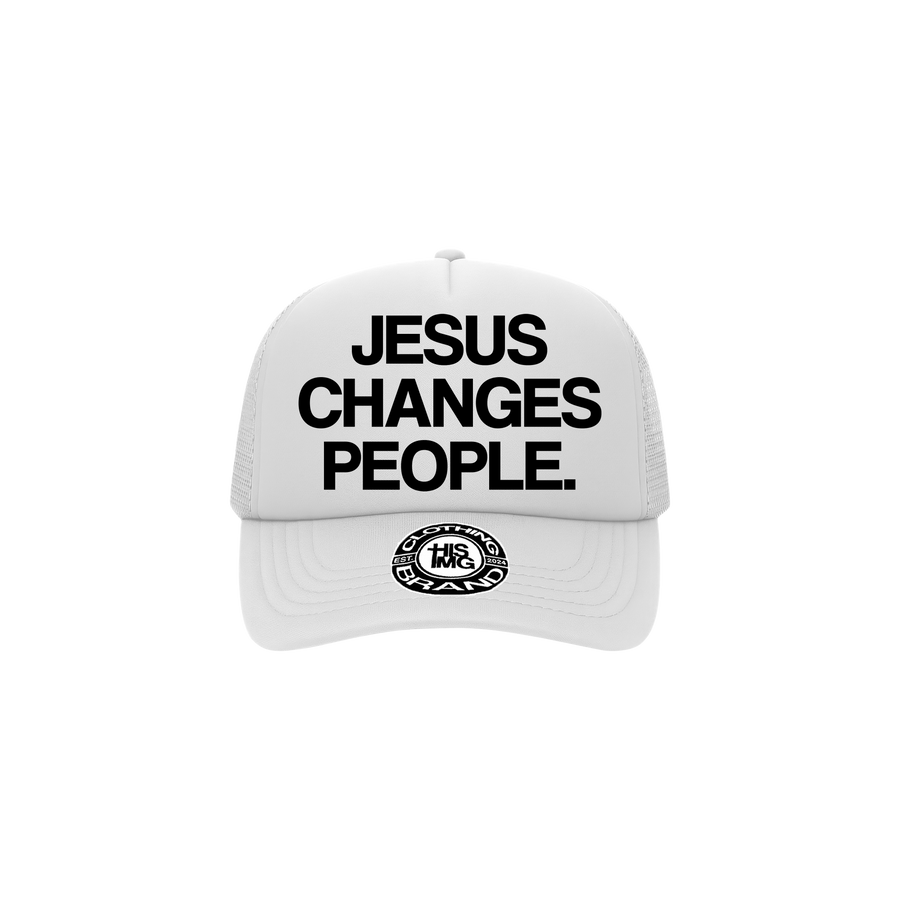 "JESUS CHANGES PEOPLE." Trucker Hat