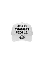 "JESUS CHANGES PEOPLE." Trucker Hat