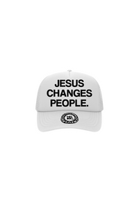 "JESUS CHANGES PEOPLE." Trucker Hat