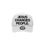 "JESUS CHANGES PEOPLE." Trucker Hat