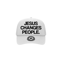 "JESUS CHANGES PEOPLE." Trucker Hat