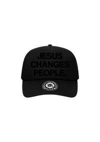 "JESUS CHANGES PEOPLE." Trucker Hat