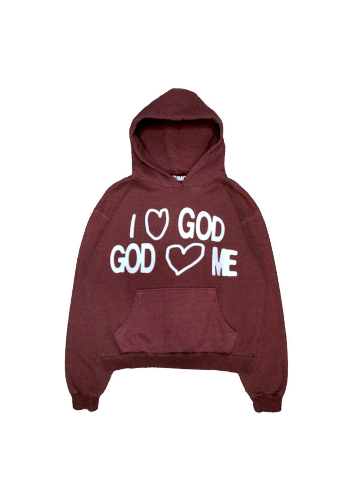 "I <3 GOD" MAHOGANY HOODIE
