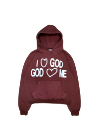 "I <3 GOD" MAHOGANY HOODIE