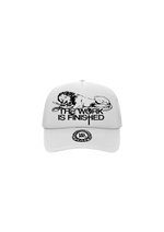 "THE WORK IS FINISHED." Trucker Hat