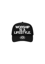 "WORSHIP IS A LIFESTYLE." Trucker Hat